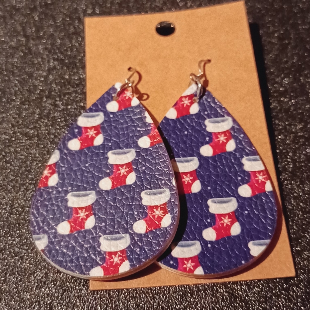 christmas stocking earrings